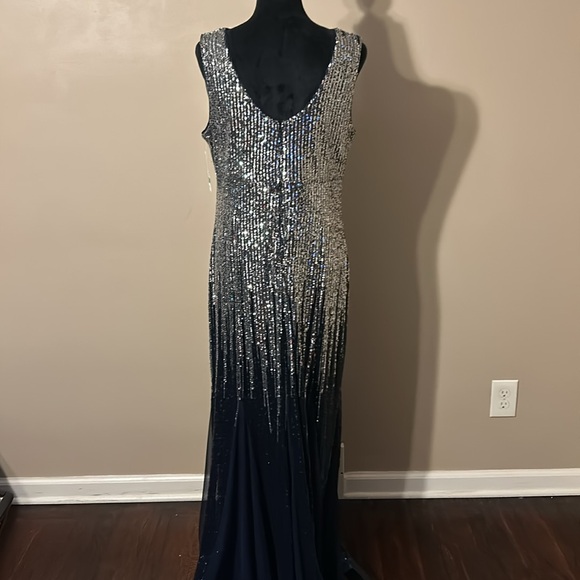 sequins silver and navy blue dress - Picture 2 of 7